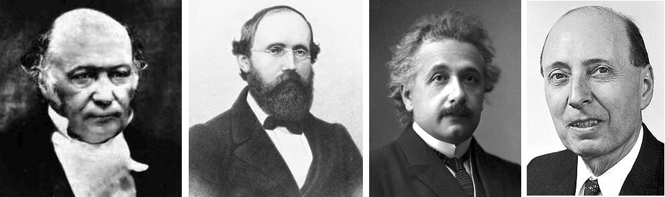 William Rowan Hamilton, Bernhard Riemann, Albert Einstein and Eugene Wigner.