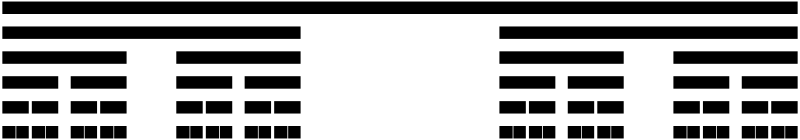 The first six stages in constructing the Smith-Volterra-Cantor set.
