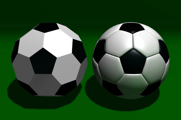 Football based on the truncated icosahedron [image from Wikimedia Commons].