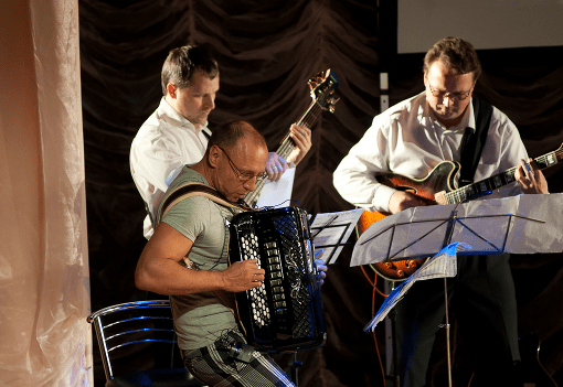 Alexey Borisov on the accordion.