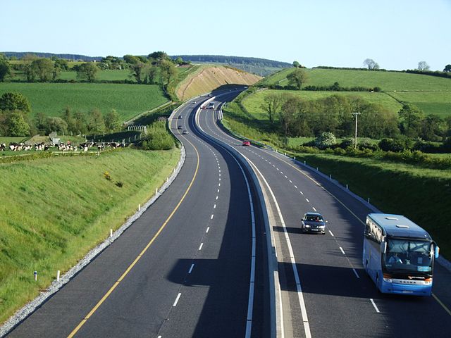 The M8 approaching Watergrasshill in Cork [image from Wikimedia Commons].