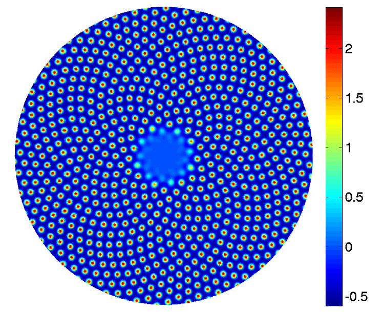 Pseudocolor plot of auxin concentration (from Pennybacker, Matthew and Alan C. Newell, 2013).
