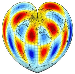 Plot of a vorticity field on a Werner Projection.
