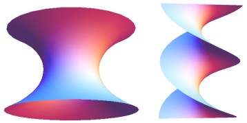 Catenoid (left) and helicoid (right)