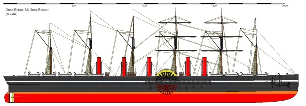 The SS Great Eastern, captained by Robert Halpin, that laid Transatlantic telegraph cables. Image from http://www.shipbucket.com