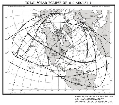 Path of the 2017 Total Solar Eclipse. Image: USNO [http://aa.usno.navy.mil/data/docs/Eclipse2017.php]