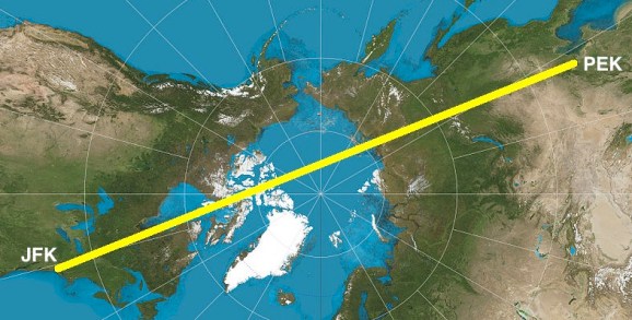 JFK-PEK-Gnomonic