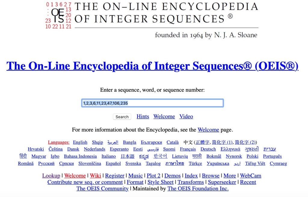 The Online Encyclopedia of Integer Sequences – ThatsMaths